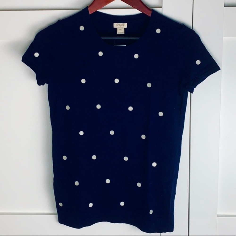 J. Crew Polka Dot Top - Navy